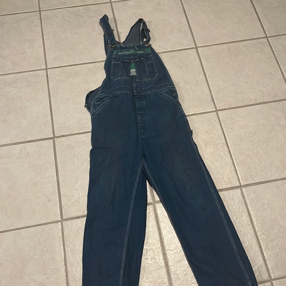 Medium wash vintage overalls